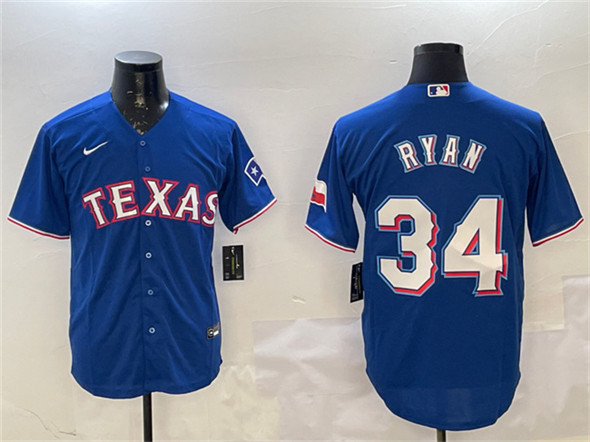 Texas Rangers #34 Nolan Ryan Royal Cool Base Stitched Jersey - Zenithce
