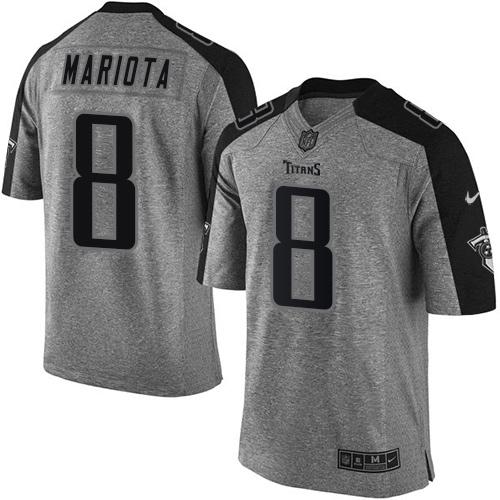 Titans #8 Marcus Mariota Gray Stitched Limited Gridiron Gray Nike Jersey - Zenithce