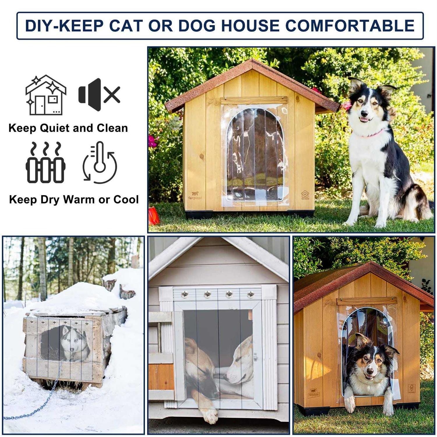 Doggie Door Replacement Strips 8′ L x CRAFTFORCE Clear Plastic Vinyl Strip for DIY Dog or Cat Door - Zenithce