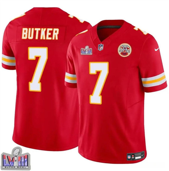 Kansas City Chiefs #7 Harrison Butker Red F.U.S.E. Super Bowl LVIII Patch Vapor Untouchable Limited Stitched Jersey - Zenithce