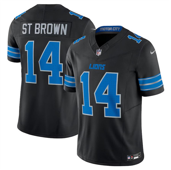 Detroit Lions #14 Amon-Ra St. Brown Black 2024 F.U.S.E. 2nd Alternate Vapor Limited Stitched Jersey - Zenithce