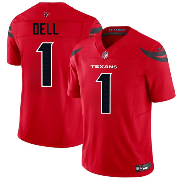 Houston Texans #1 Tank Dell Red 2024 Alternate Vapor F.U.S.E. Limited Stitched Jersey - Zenithce