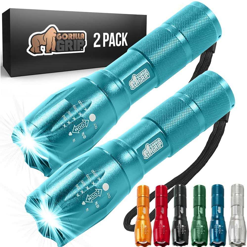 Gorilla Grip LED Tactical Handheld Flashlight High Lumens Ultra Bright 5 Mode - Zenithce