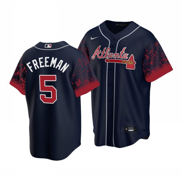 Atlanta Braves #5 Freddie Freeman 2021 Navy Cool Base Stitched Jersey - Zenithce