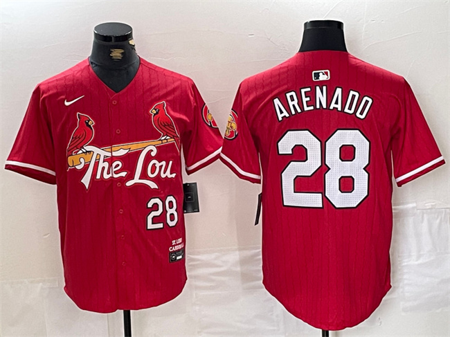 St. Louis Cardinals #28 Nolan Arenado Red 2024 City Connect Stitched Jersey - Zenithce