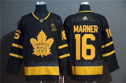 Toronto Maple Leafs #16 Mitchell Marner Black Golden City Edition Stitched Jersey - Zenithce