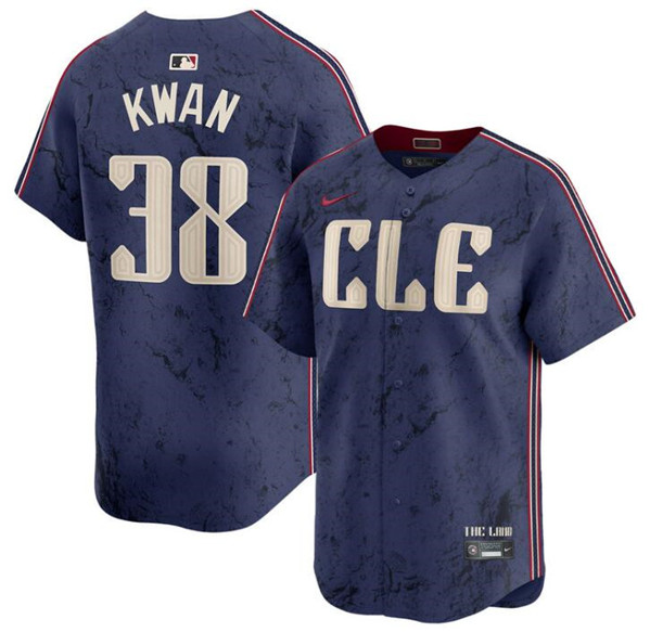 Cleveland Guardians #38 Steven Kwan Navy 2024 City Connect Limited Stitched Jersey - Zenithce