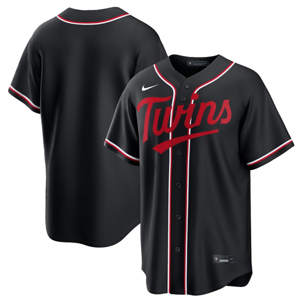 Minnesota Twins Blank Black Out Stitched Jersey - Zenithce