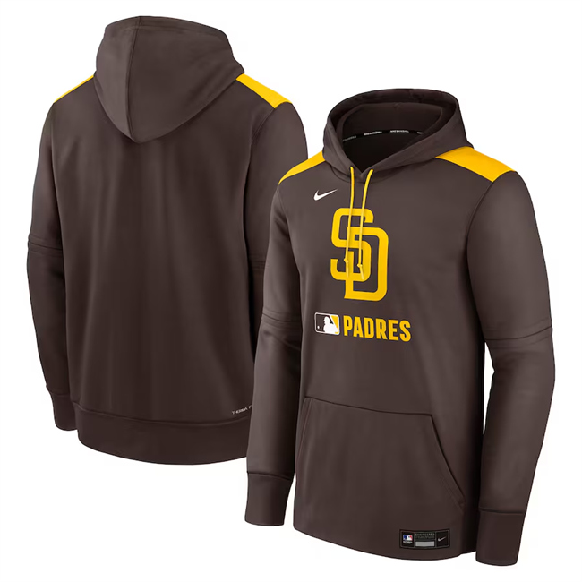 San Diego Padres Brown Collection Performance Pullover Hoodie - Zenithce