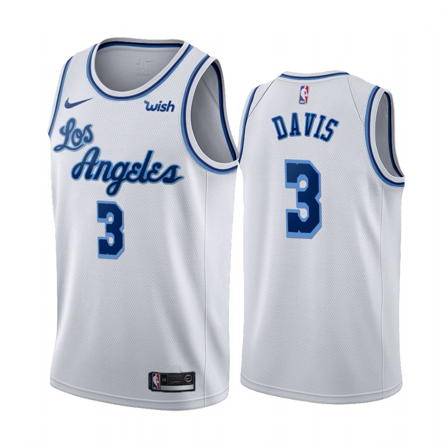Lakers #3 Anthony Davis White 2019-20 Hardwood Classic Edition Stitched Jersey - Zenithce
