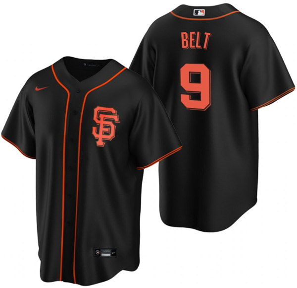 San Francisco Giants #9 Brandon Belt Black Cool Base Stitched Jersey - Zenithce