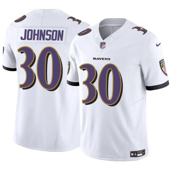 Baltimore Ravens #30 D'Ernest Johnson White 2025 F.U.S.E. Vapor Limited Football Jersey - Zenithce