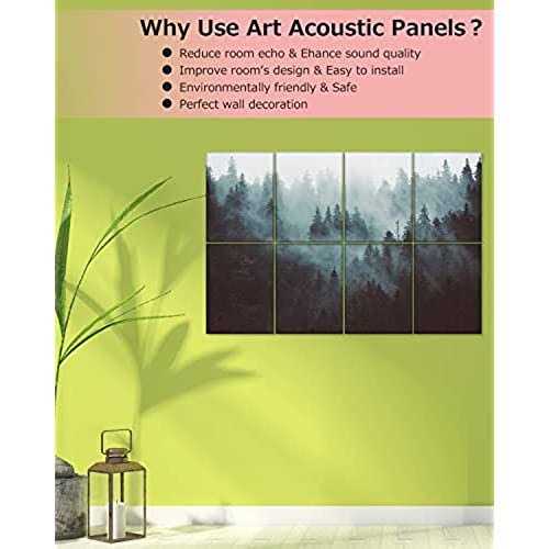 Evenreach Art Acoustic Panels Soundproof Wall Panels,48X32Inches Self-Adhesive Sound Absorbing Panels,Decorative Acoustical Wall Panels - Zenithce