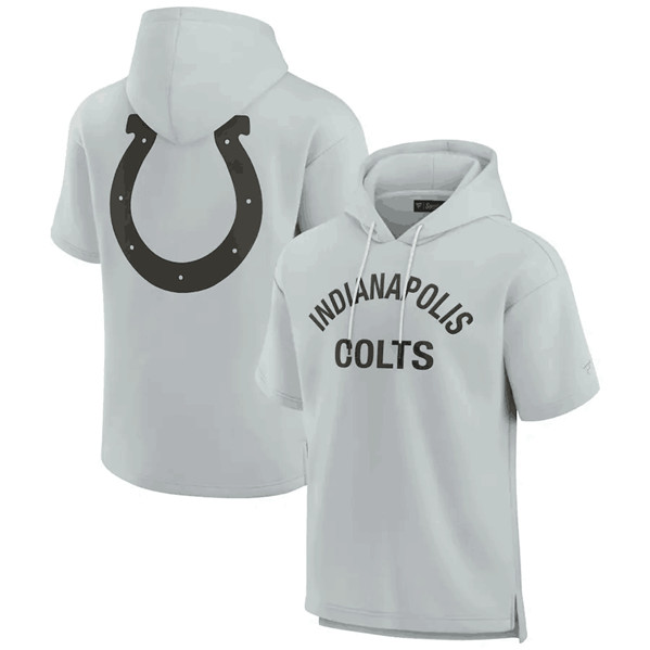 Indianapolis Colts Gray Super Soft Fleece Short Sleeve Hoodie - Zenithce