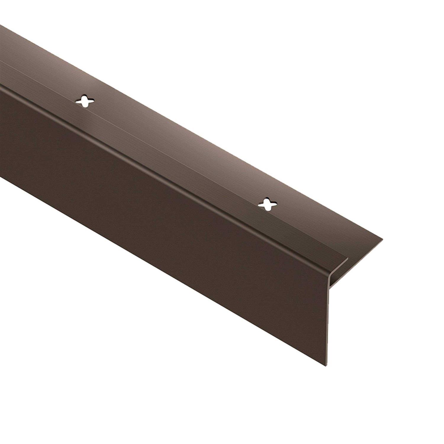 Schluter Systems Vinpro-Step-R 98.5-in Brushed Prefinished Anodized Aluminum Stair Nosing VPSTRL - Zenithce