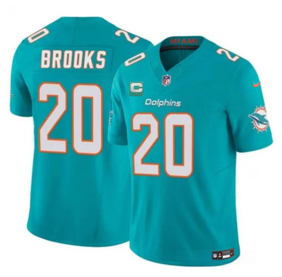 Miami Dolphins #20 Jordyn Brooks Aqua 2025 F.U.S.E. With 1-Star C Patch Vapor Limited Stitched Jersey - Zenithce