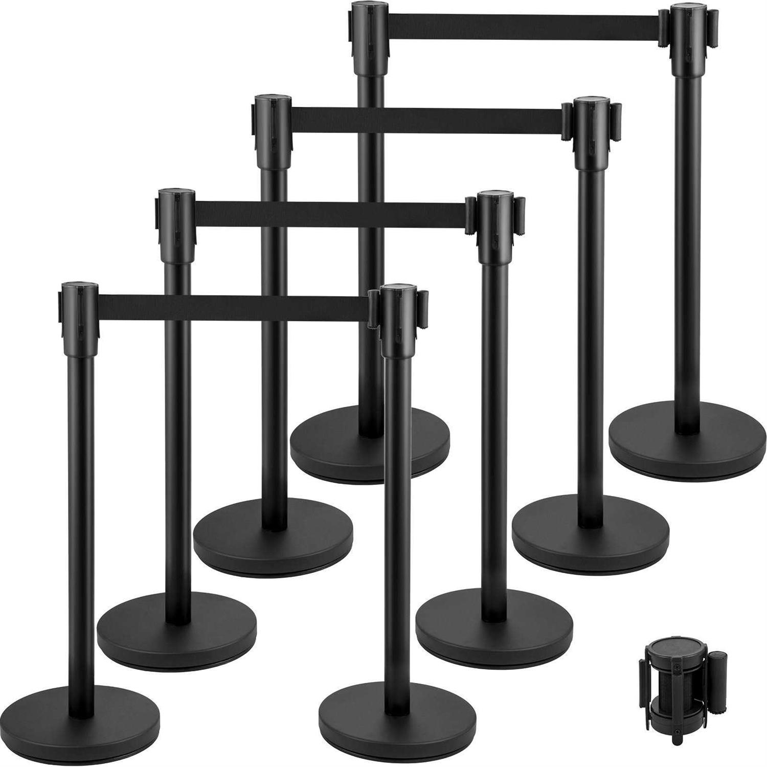 VEVOR Crowd Control Stanchion Set, Stanchion Set with 6.6 ft/2 m - Zenithce