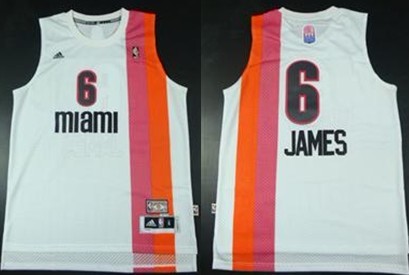 Miami Floridians #6 LeBron James ABA Hardwood Classic Swingman White Jersey - Zenithce
