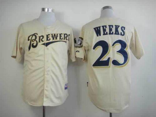 Brewers #23 Rickie Weeks Cream YOUniform Cool Base Stitched Jersey - Zenithce