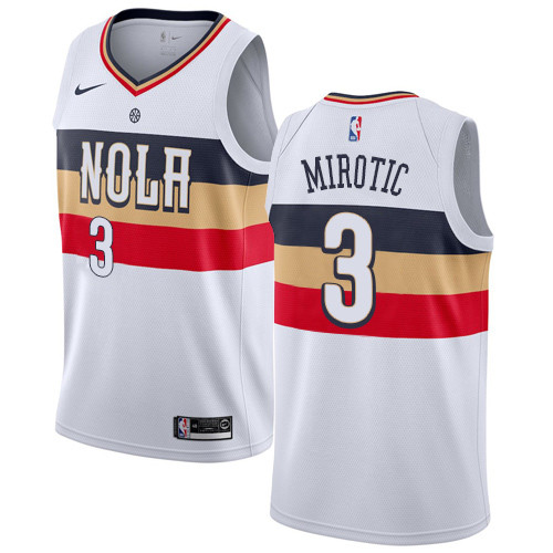 Pelicans #3 Nikola Mirotic White Swingman Earned Edition Jersey - Zenithce