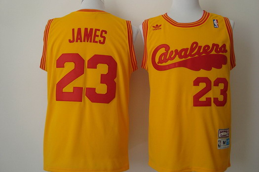 Cleveland Cavaliers #23 LeBron James 2009 Yellow Swingman Throwback Jersey - Zenithce