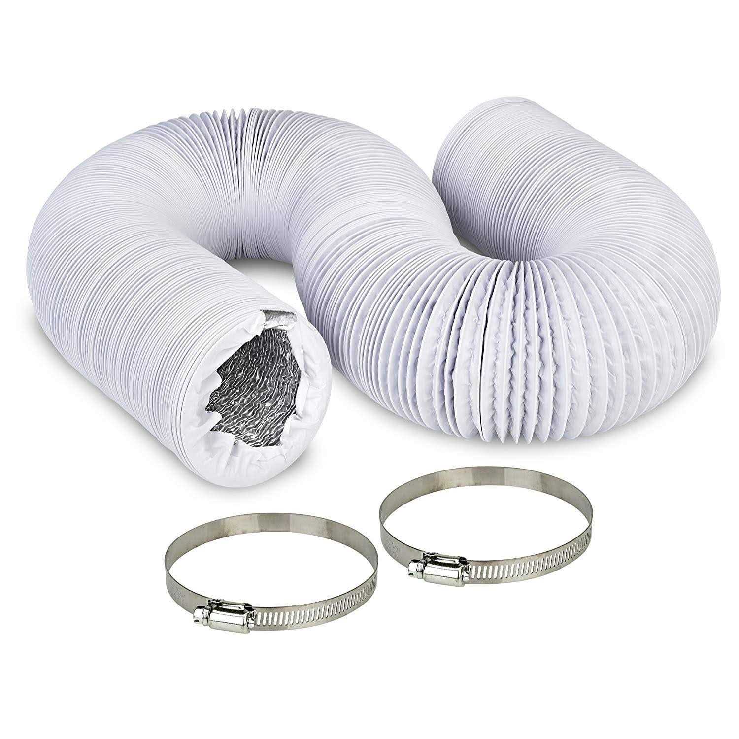 TerraBloom Flexible 8 Ducting Black Duct with 2 Clamps 4 Layer HVAC Ventilation Air Hose - Zenithce