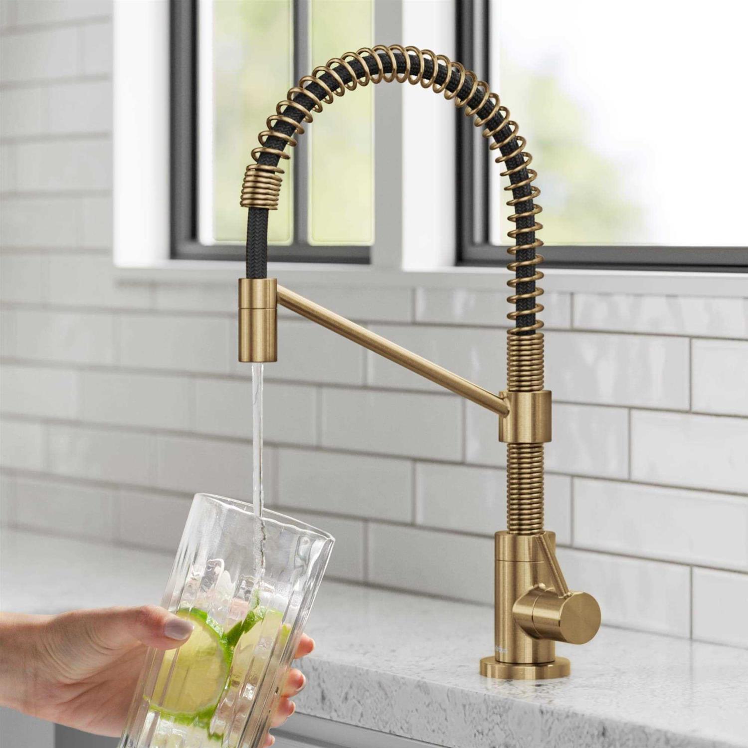 Kraus Bolden Single Handle 18-Inch Commercial Kitchen Faucet with Dual Function Pull-Down Sprayhead KPF-1610 - Zenithce