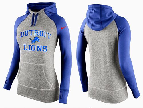 Women's Nike Detroit Lions Performance Hoodie Grey   Blue_2 - Zenithce