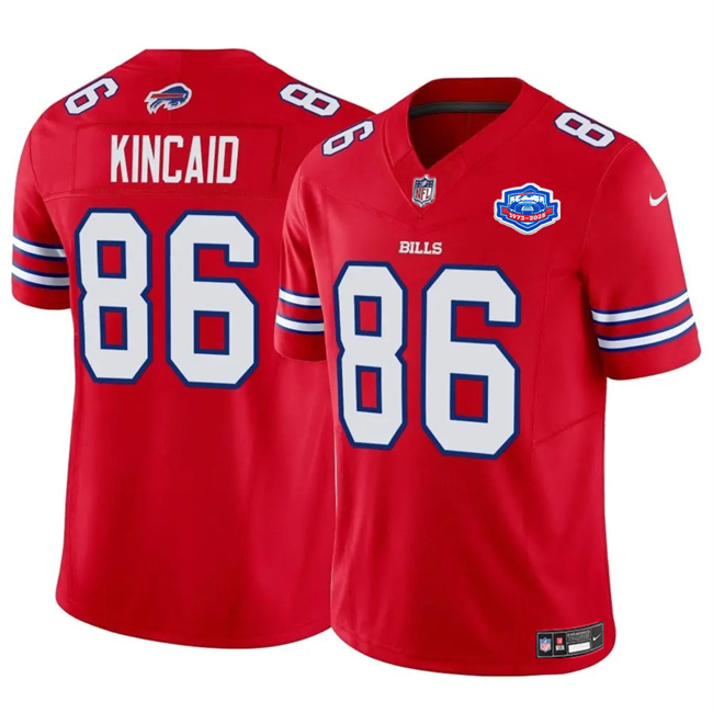 Buffalo Bills #86 Dalton Kincaid Red 2025 F.U.S.E. With Farewell Patch Vapor Untouchable Limited Stitched Jersey - Zenithce