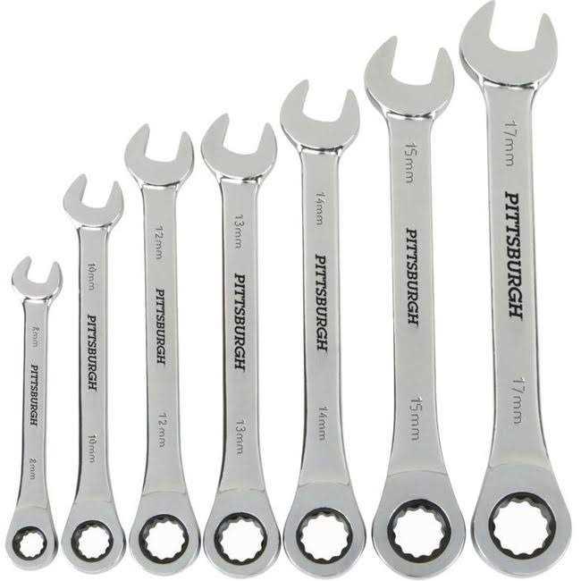 Pittsburgh Professional 7 Piece Sae Ratcheting Combo Wrench Set - Zenithce