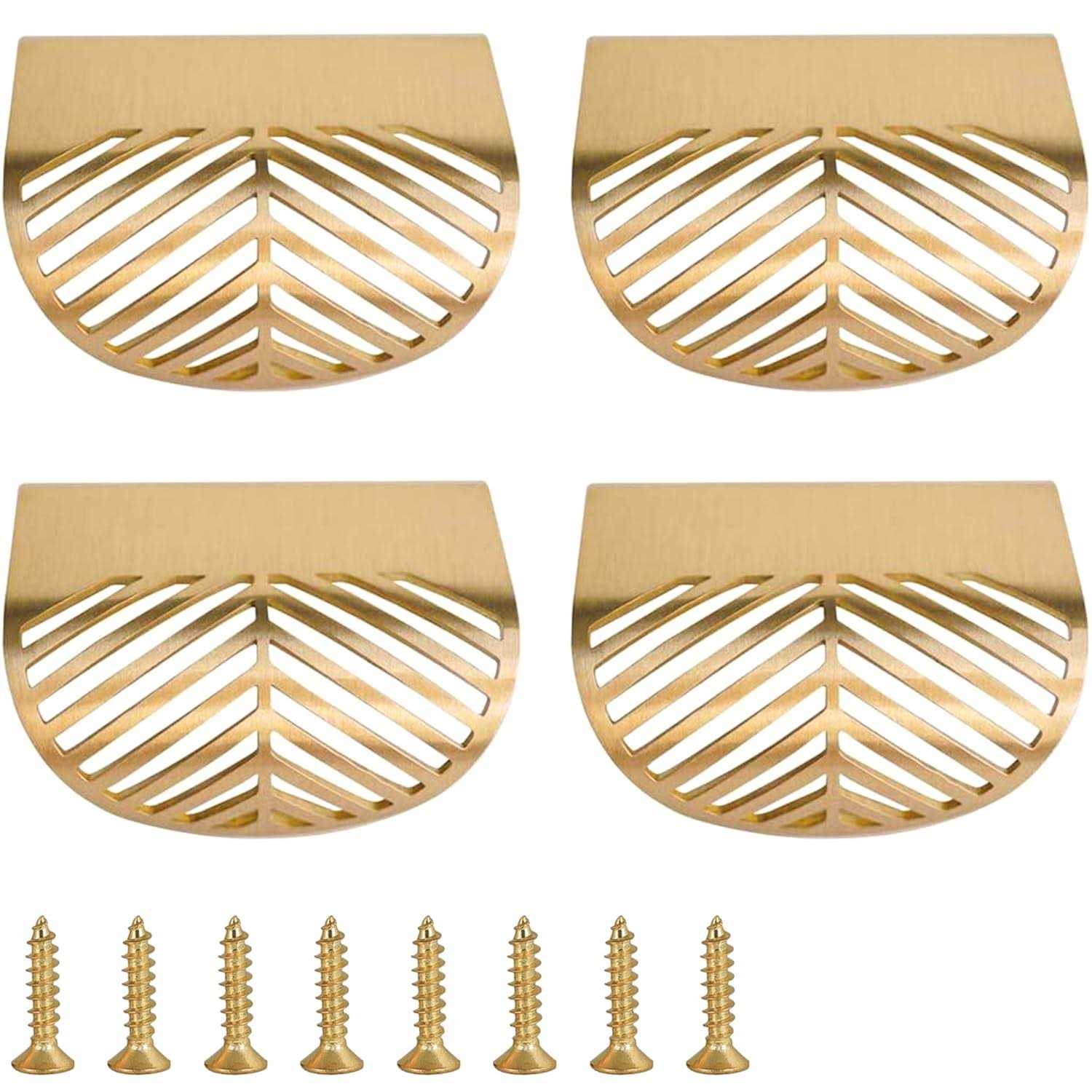 RZDEAL 4Pcs 2.0 x 1-7/8 Solid Brass Pulls for Dresser Drawer Ring Pulls Furniture Hardware Brushed - Zenithce