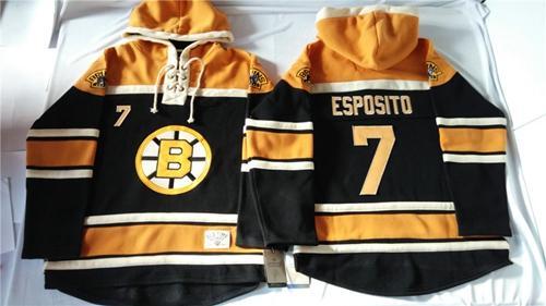 Bruins #7 Phil Esposito Black Sawyer Hooded Sweatshirt Stitched Jersey - Zenithce
