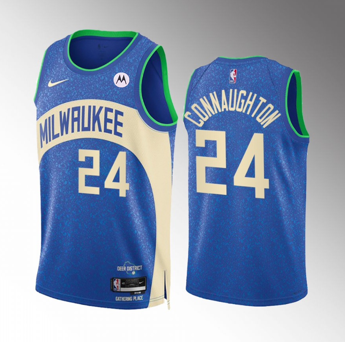 Milwaukee Bucks #24 Pat Connaughton Blue 2023-24 City Edition Stitched Jersey - Zenithce