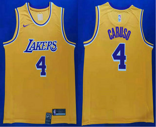 Los Angeles Lakers #4 Alex Caruso 2019 Yellow Swingman Stitched Jersey - Zenithce