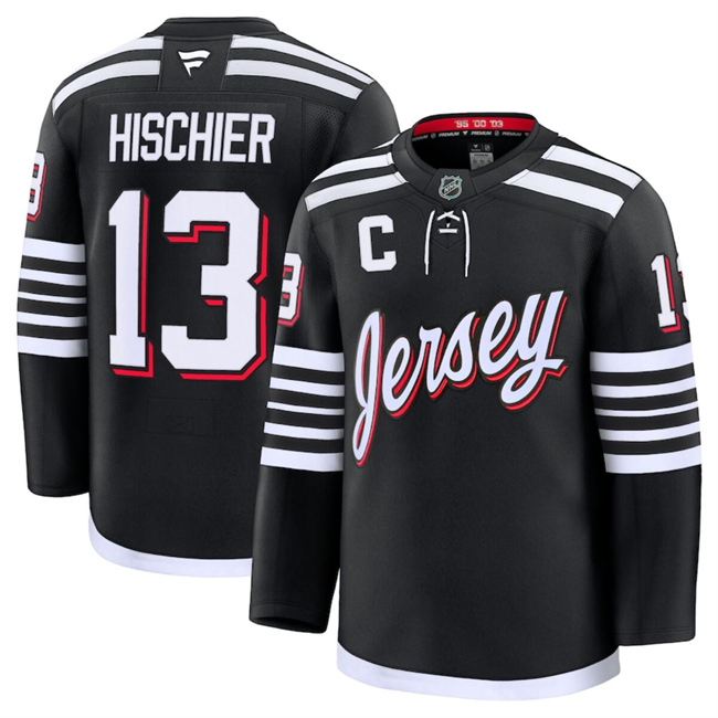 New Jersey Devils #13 Nico Hischier Black 2024-25 Alternate Stitched Jersey - Zenithce