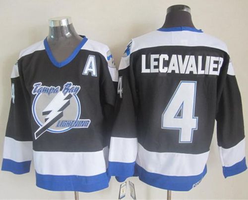 Lightning #4 Vincent Lecavalier Black CCM Throwback Stitched Jersey - Zenithce