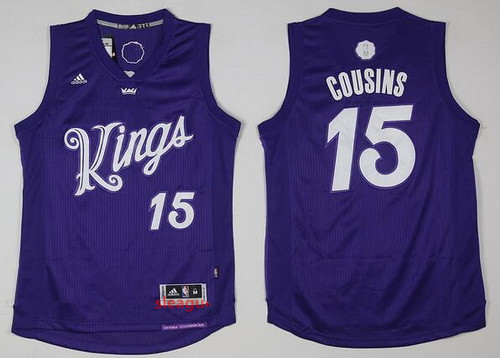Sacramento Kings #15 DeMarcus Cousins adidas Purple 2016 Christmas Day Stitched Swingman Jersey - Zenithce
