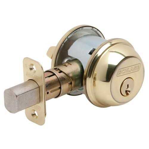 Schlage Bright Brass Single Cylinder Deadbolt - Zenithce