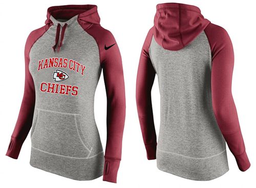 Women's Nike Kansas City Chiefs Performance Hoodie Grey   Red_3 - Zenithce