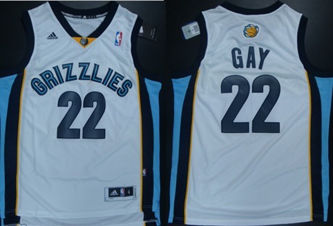 Memphis Grizzlies #22 Rudy Gay Revolution 30 Swingman White Jersey - Zenithce