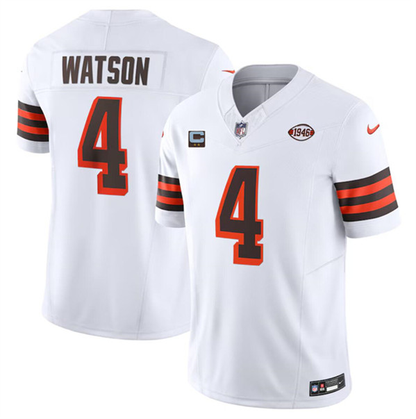 Cleveland Browns #4 Deshaun Watson White 2024 F.U.S.E. With 2-Star C Patch 1946 Collection Vapor Limited Stitched Jersey - Zenithce