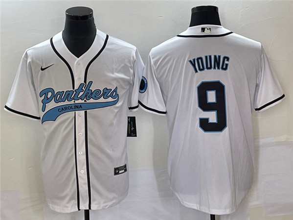 Carolina Panthers #9 Bryce Young White With Patch Cool Base Stitched Jersey - Zenithce