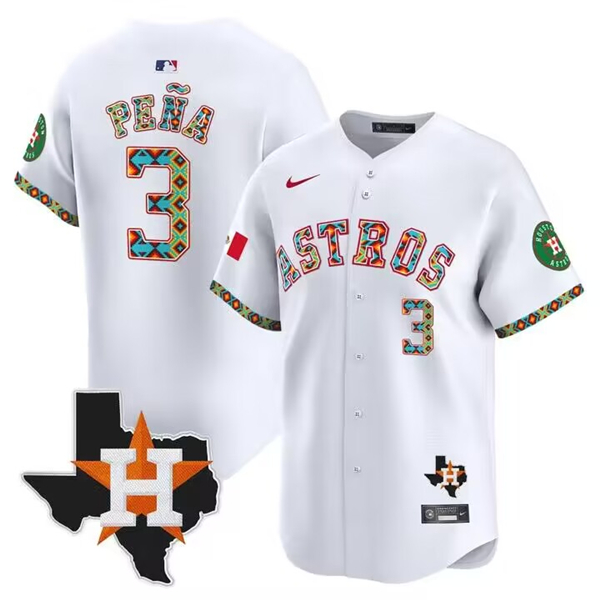 Houston Astros #3 Jeremy PeNa White Mexico Vapor Premier Limited Stitched Jersey - Zenithce