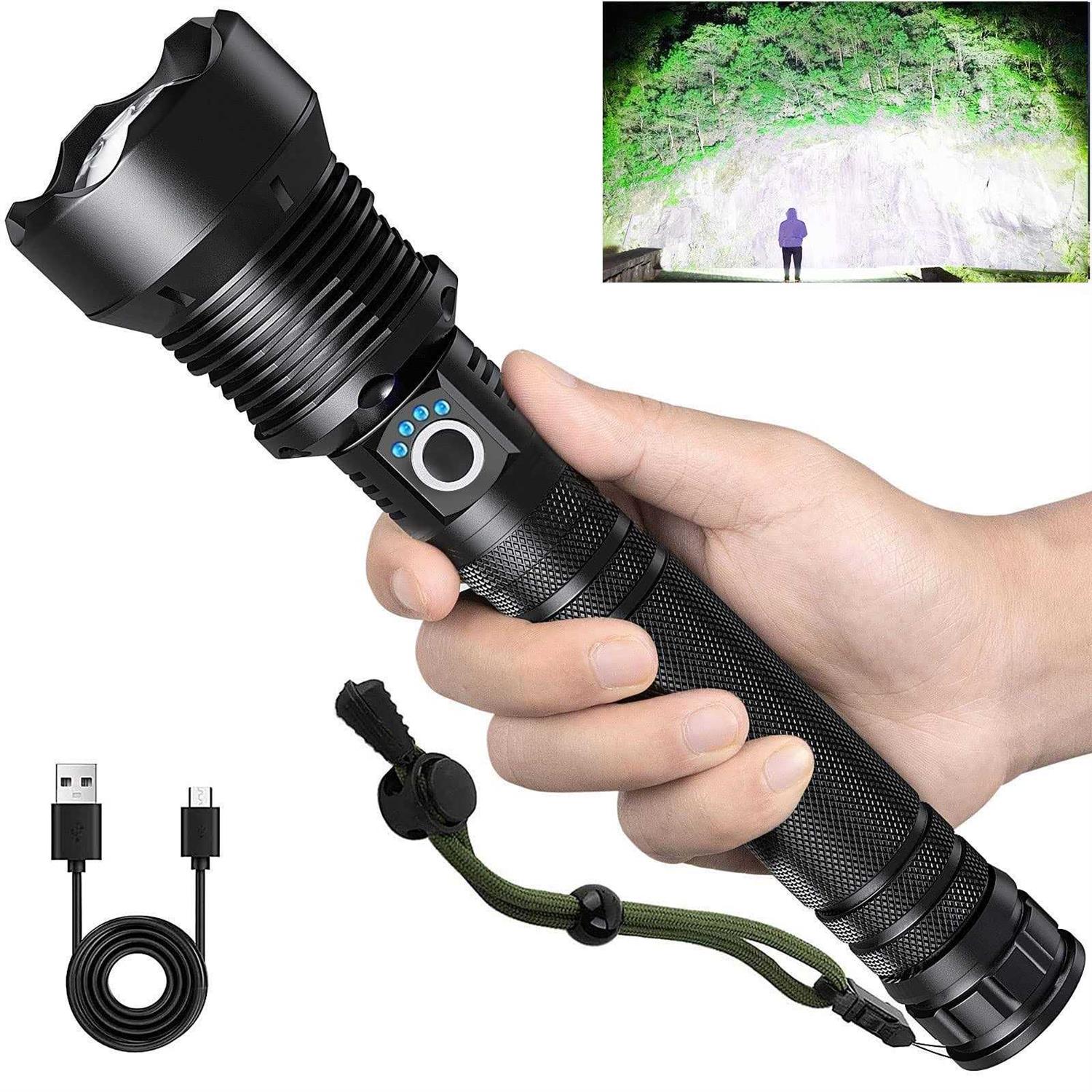 Rechargeable Flashlights 900,000 High Lumens Powerful LED Flash light with 3 Modes - Zenithce