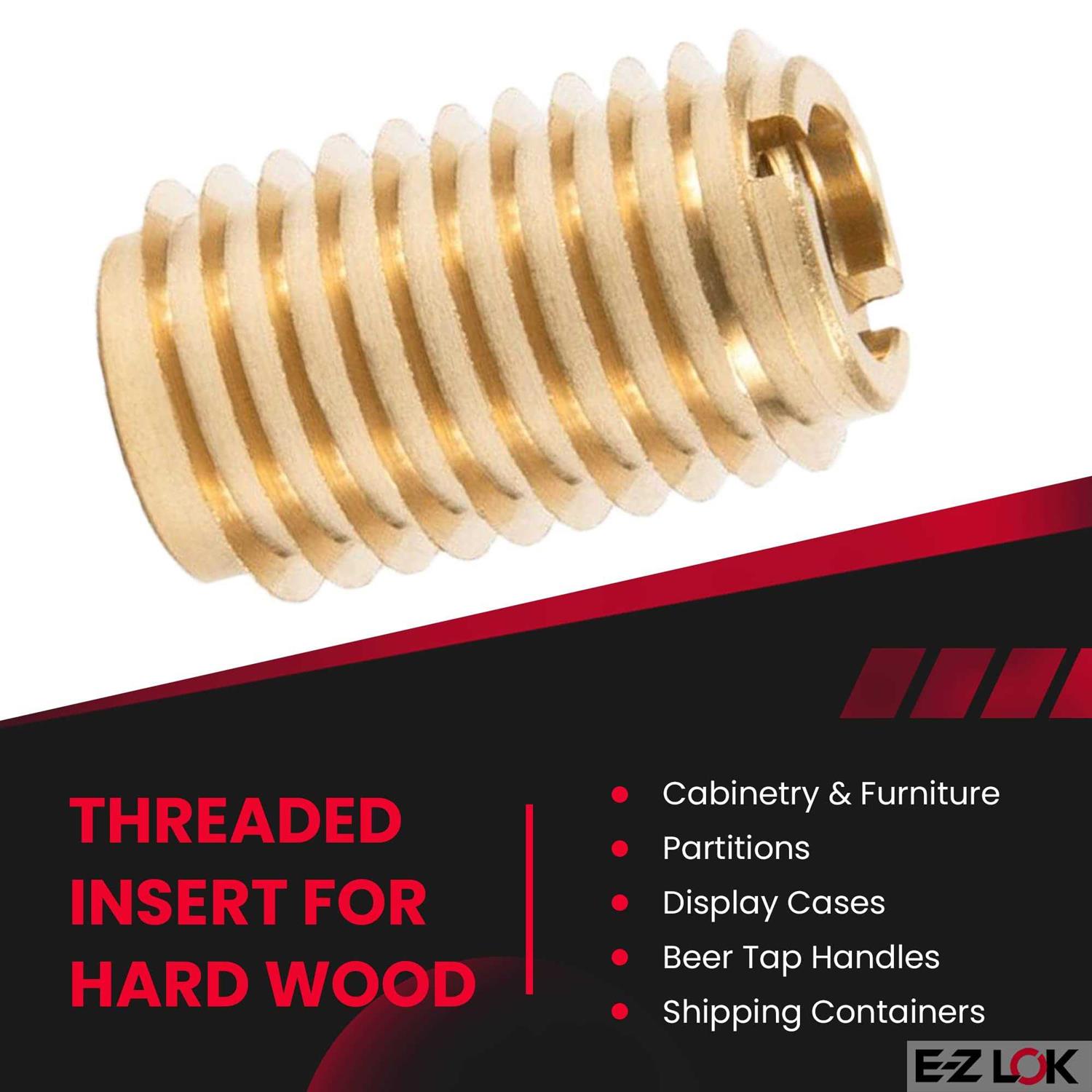 E-Z LOK Threaded Insert for Hard Wood Brass Thread Inserts - Zenithce
