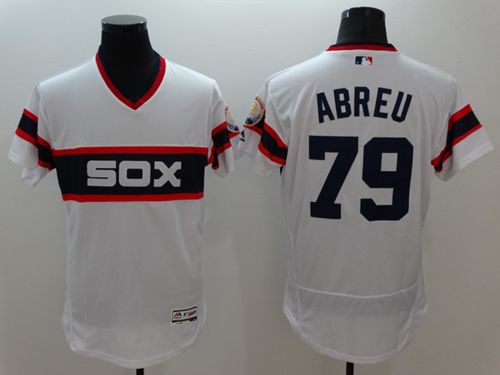 White Sox #79 Jose Abreu White Flexbase Authentic Collection Stitched Jersey - Zenithce