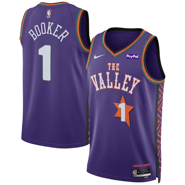 Phoenix Suns #1 Devin Booker Purple 2024-25 City Edition Stitched Jersey - Zenithce