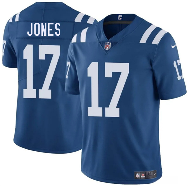Indianapolis Colts #17 Daniel Jones Blue 2025 Vapor Limited Stitched Jersey - Zenithce