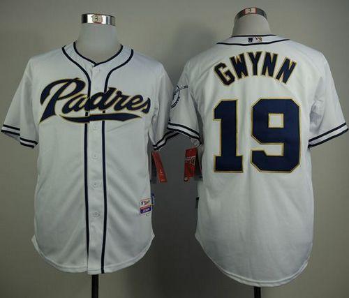 Padres #19 Tony Gwynn White Home Cool Base Stitched Jersey - Zenithce