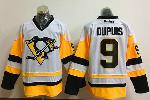 Penguins #9 Pascal Dupuis White New Away Stitched Jersey - Zenithce